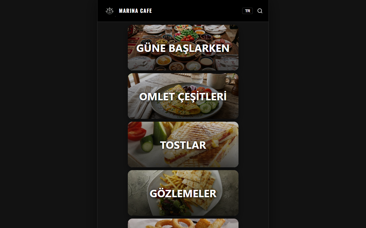 KaysQR Menü Ekranı